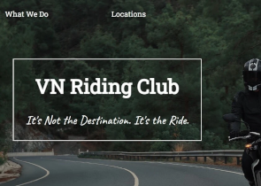 A screenshot of a fictional website for a motorcycle riding club I made to practice HTML and CSS.
